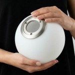 Klosz szklany Milano Silver mleczny biały