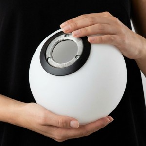 Klosz szklany Milano Black mleczny biały 