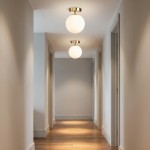 Lampa sufitowa plafon Milano gold pojedyncza mleczna kula