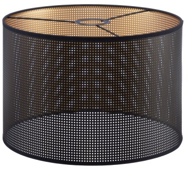 Abażur materiałowy walec ażurowy czarny 30 cm