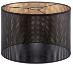 Abażur materiałowy walec ażurowy czarny złoty 30 cm