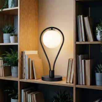 Lampka nocna stołowa elegancka czarna Milano Rosa