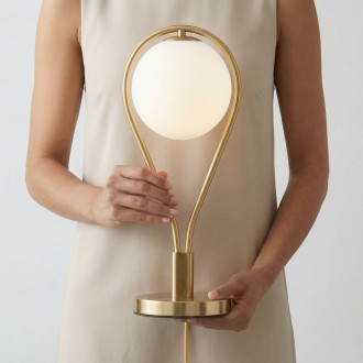 Lampka nocna stołowa elegancka złota Milano Rosa 