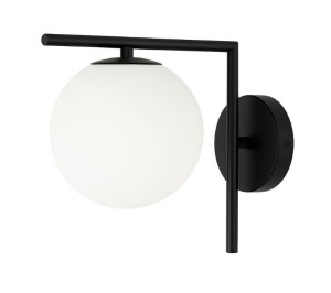 Kinkiet black Milano Sun mleczna kula