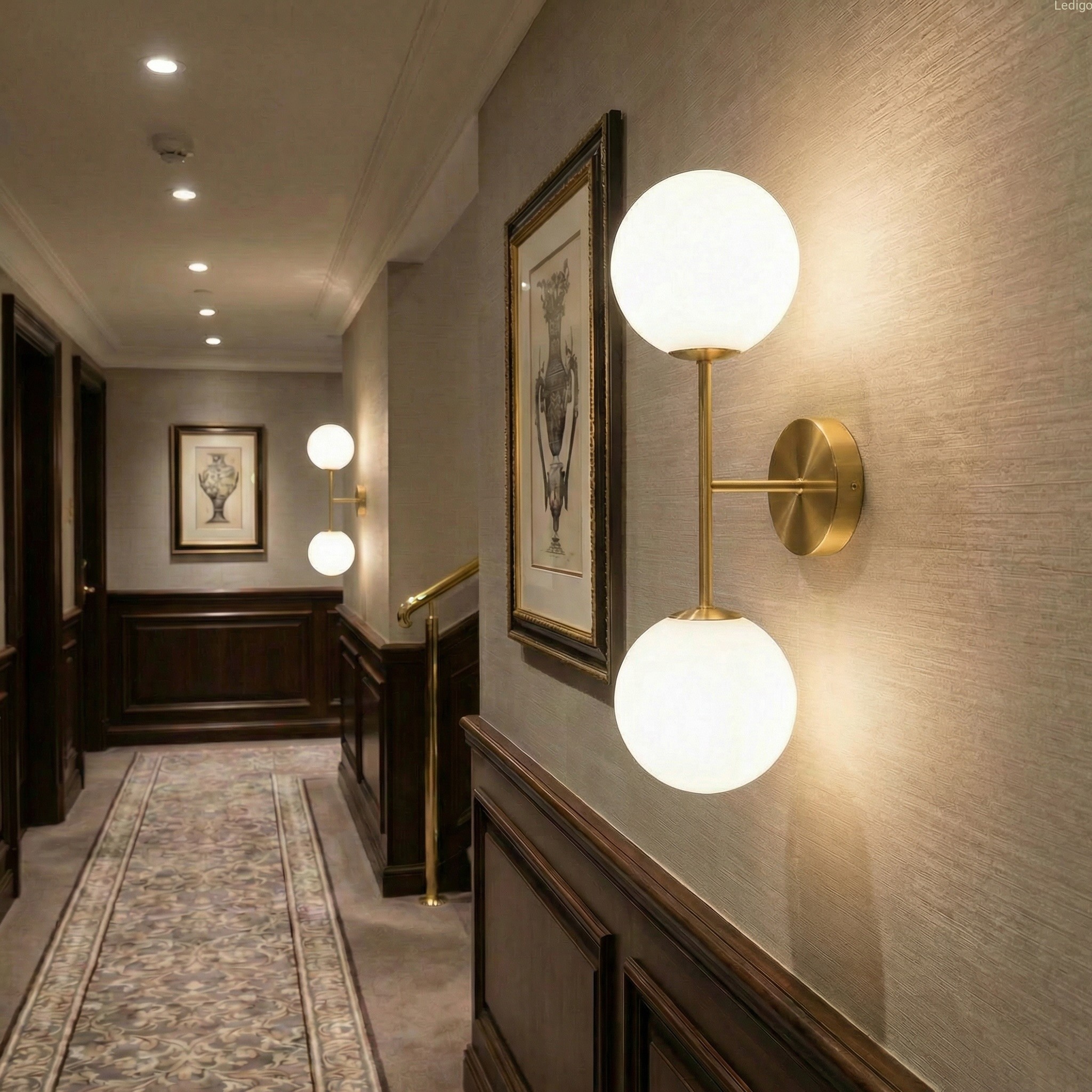 Kinkiet hotelowy złoty podwójny .jpg
