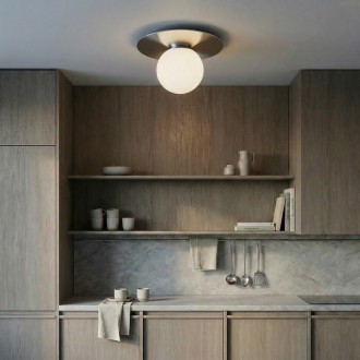 Plafon kinkie silver Milano Aura mleczna kula  