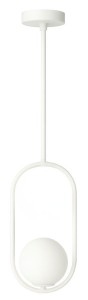 Lampa wisząca biała Milano Ring kula mleczna 