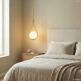 Lampa wisząca złota Milano Rosa mleczna kula