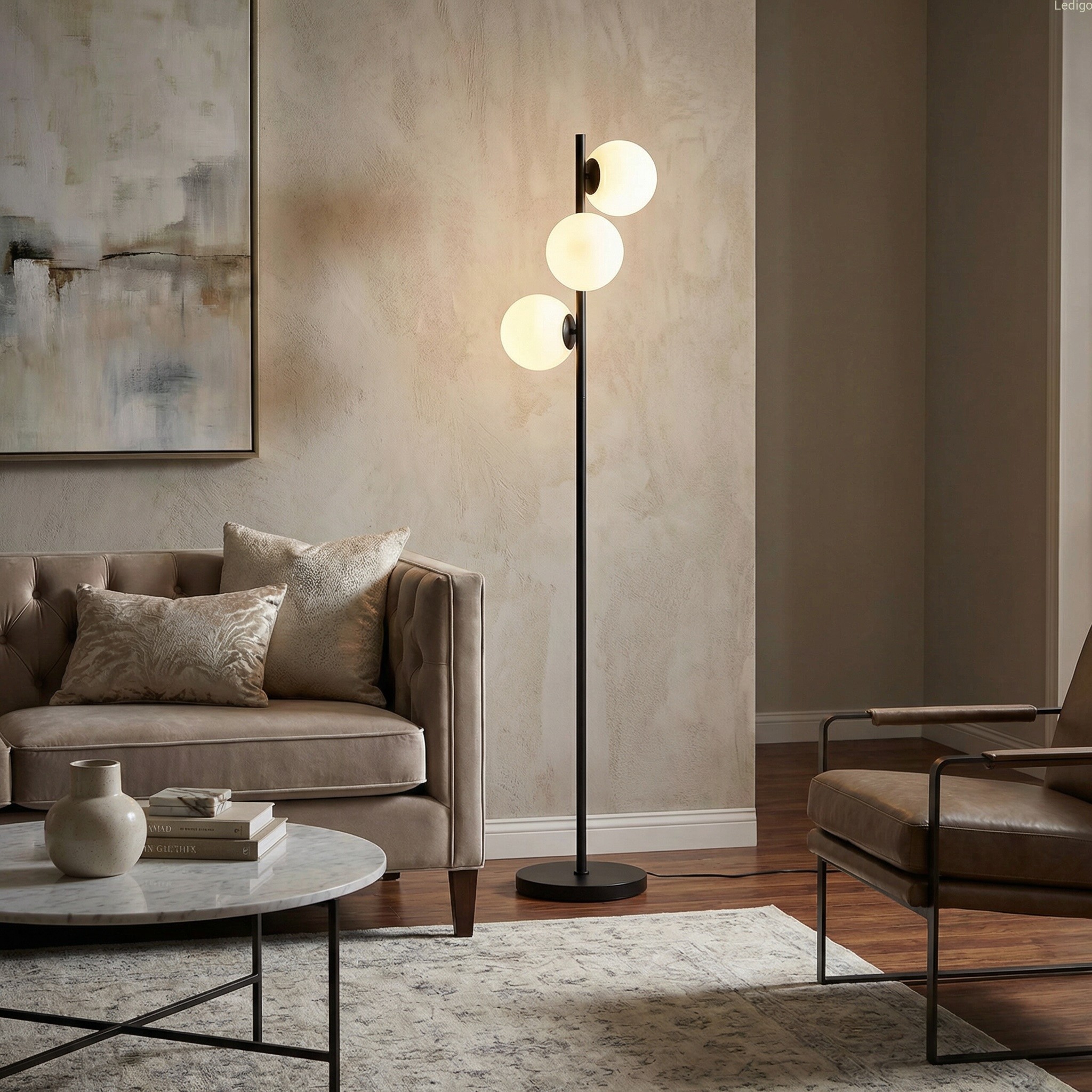 Lampa podłogowa czarna z kulami w stylu modern Milano.jpg