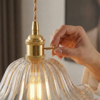 Lampa wisząca sufitowa szklana FLOWER przezroczysta