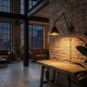Generated with Kive.ai - Kinkiet na ścianie we wnętrzu LOFT modern wieczorową porą.jpg