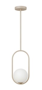 Lampa wisząca beżowa kaszmir Milano Ring kula mleczna 