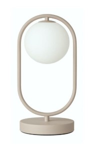 Lampka nocna stołowa elegancka beżowa kaszmirowa Milano Ring