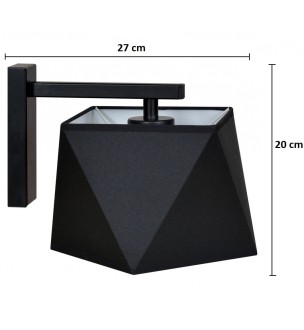 Kinkiet z abażurem materiał Diament  BLACK
