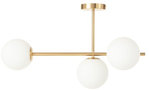Lampa Milano złota potrójna mleczne kule dwuobwodowa