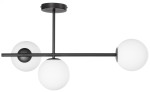 Lampa Milano czarna potrójna mleczne kule dwuobwodowa