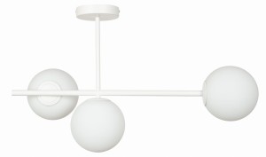 Lampa Milano biała potrójna mleczne kule dwuobwodowa