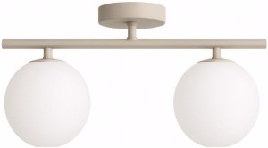 Lampa sufitowa plafon Milano beżowy kaszmirowy podwójna mleczne kule  