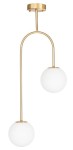 Lampa wisząca złota Milano Arco podwójna mleczne kule