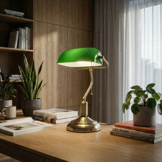 Lampka bankierska zielona biurkowa ZLA7220