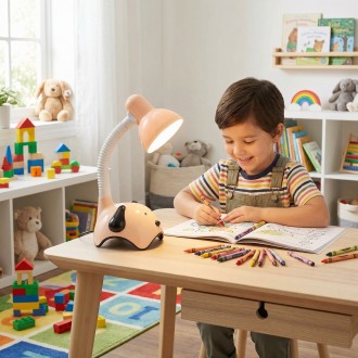 Lampka biurkowa dziecięca piesek morelowy