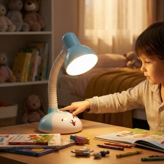 Lampka biurkowa dziecięca myszka niebieska