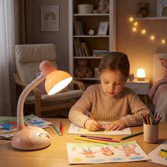 Lampka biurkowa dziecięca myszka morelowa 