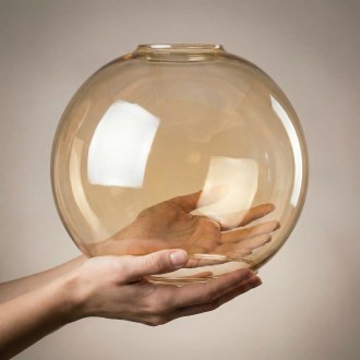 Klosz szklany Venus 20 cm bursztynowy