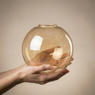 Klosz szklany Venus bursztynowy 15 cm