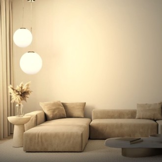 Lampa wisząca szklana kula 30 cm MILKY