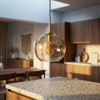 Lampa wisząca szklana bursztynowa PARIS Kula