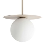 Lampa wisząca beżowa kaszmirowa Milano Aura mleczna kula 