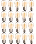 Pakiet 20szt żarówka LED E27 S14 0,5W amber girlandowa