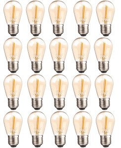 Pakiet 20szt żarówka LED E27 S14 0,5W amber girlandowa
