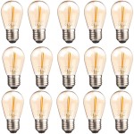 Pakiet 15szt żarówka LED E27 S14 0,5W amber girlandowa