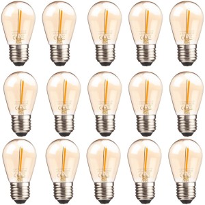 Pakiet 15szt żarówka LED E27 S14 0,5W amber girlandowa