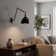 Kinkiet metalowy czarny regulowany do salonu .jpg