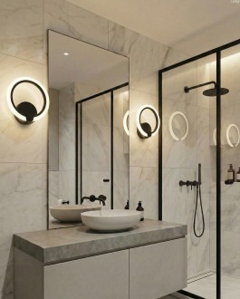 Kinkiet ledowy Lumino LED czarny okrąg modern nowoczesny  