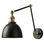 Kinkiet metalowy regulowany czarny antic  brass Rustic