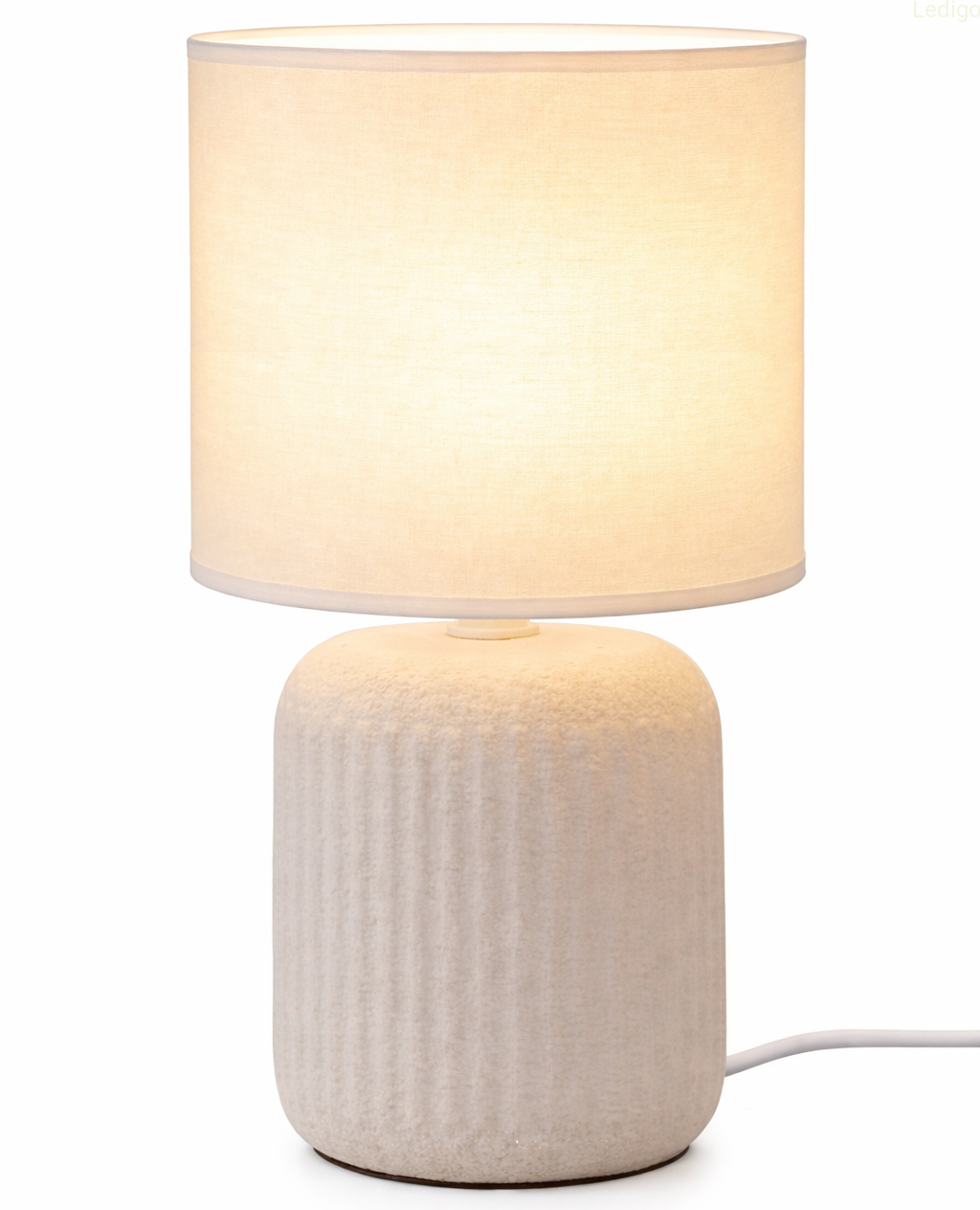 Lampka ceramiczna Ledigo Dion D1 z białym abażurem.png