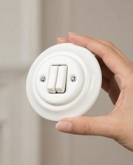 Włącznik podtynkowy ceramiczny żaluzjowy podwójny biały