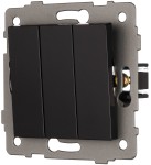 Włącznik potrójny schodowy bez ramki czarny WSA012 Loft Line  