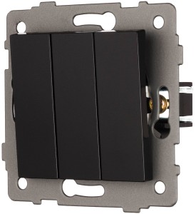 Włącznik potrójny schodowy bez ramki czarny WSA012 Loft Line  