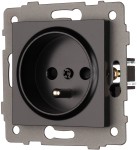 Gniazdo z uziemieniem bez ramki czarne WSA020 Loft Line 