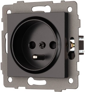 Gniazdo z uziemieniem bez ramki czarne WSA020 Loft Line 