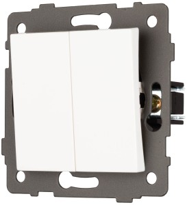 Włącznik podwójny schodowy bez ramki biały WSA009 Loft Line 