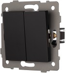 Włącznik podwójny schodowy bez ramki czarny WSA009 Loft Line 