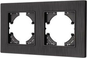 Ramka podwójna PC szczotkowane czarna P51-2 Loft Line   