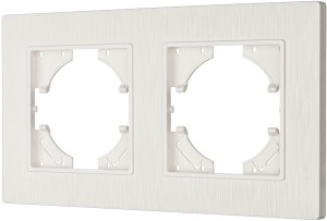 Ramka podwójna PC szczotkowane biała P51-2 Loft Line 
