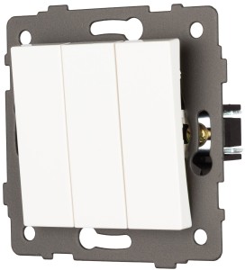 Włącznik potrójny schodowy bez ramki biały WSA012 Loft Line  